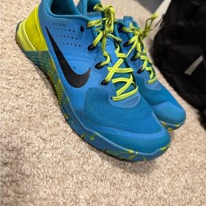 Nike Vibrant Blue and Neon Yellow Metcons